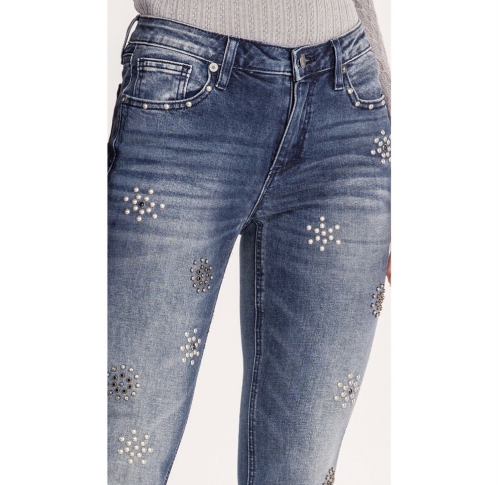 Miss Me Timeless Stud Skinny Ankle Jeans Blue 25